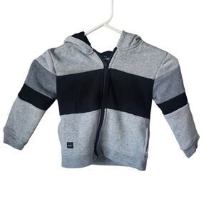 DKNY Black and Gray Hoodie Jogger Jacket - Boys 3T
